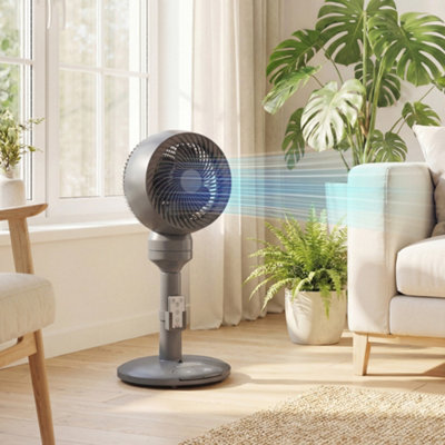 Homcom 9" Pedestal Cooling Fan With Adjustable Speed And ModeGrey from B&Q