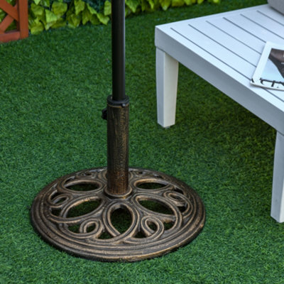 Outsunny Round Patio Umbrella Base StandUmbrella HolderBronze Tone from B&Q