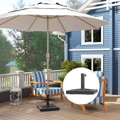 Outsunny Parasol Base 15Kg Garden Umbrella Stand With Cut-Out DesignBlack from B&Q