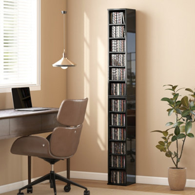 Homcom Unisex Jet Black Set Of Cd Storage Units Dvd Shelf With Adjustable Shelves In Size 2 - Image 8