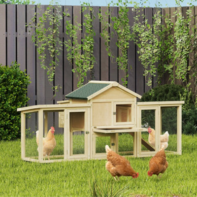 Pawhut Wooden Chicken Coop Hen House With Nesting Box Run from B&Q