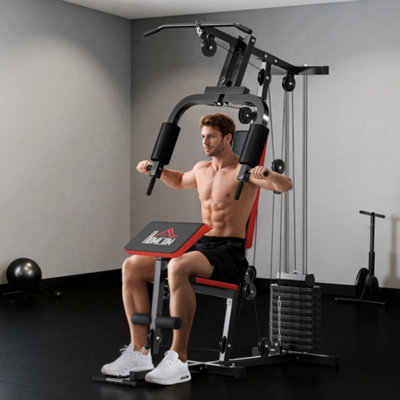 Homcom Unisex Black Multi Home Gym Machine With 65Kg Weights For Strength Training 135Cm - Image 6