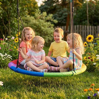 B&Q -  Nest Swing Heavy Duty 300Kg Waterproof 120 Cm Rainbow