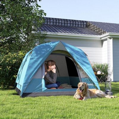 Outsunny 3-4 Person Camping TentWaterproof TentNavy Blue And Light Blue from B&Q