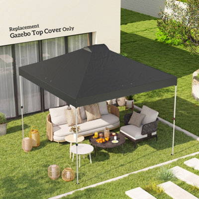 Outsunny Gazebo Roof Replacement Uv50+ Waterproof 3X3(M) Dark Grey from B&Q