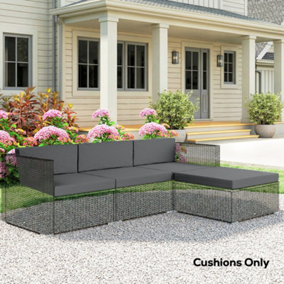 Outsunny 7-Piece Patio Furniture Cushions Water-Repellent 60X60Cm, Dark Grey