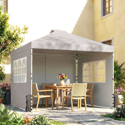 B&Q -  Pop Up Gazebo Waterproof Height Adjustable 3 X 3 (M) Grey