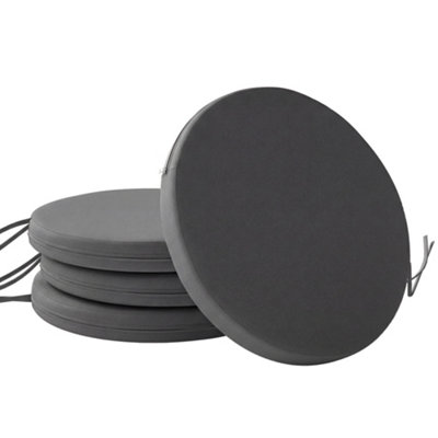 Outsunny Dark Grey Bistro Chair Cushion 41cm 4 Pack - Image 4