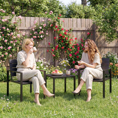 B&Q -  3 Pieces Garden Bistro Set For 2Outdoor Bistro Table And Chairs