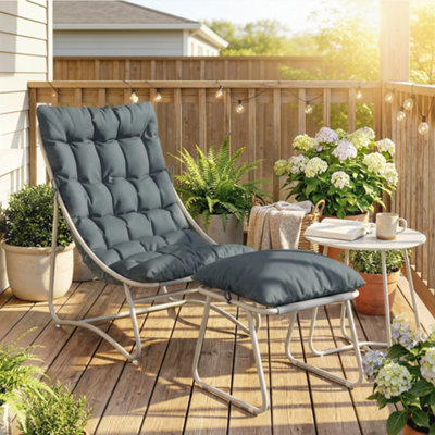 Outsunny 3 Piece Bistro SetOutdoor Table And Chair Set With Footstool from B&Q