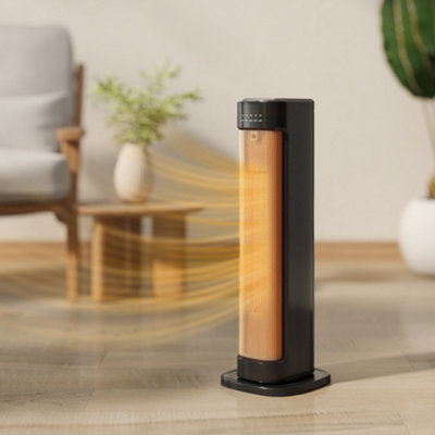 HOMCOM Electric Fan Space Heater - 2000W - Black - with Timer - Image 3