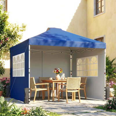 Outsunny Pop Up Gazebo Waterproof Height Adjustable 3 X 3 (M) Dark Blue from B&Q