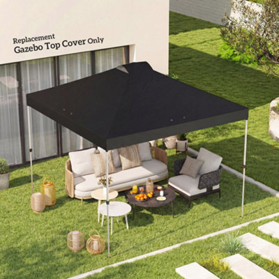 Outsunny Gazebo Roof Replacement Uv50+ Waterproof 3X3(M) Black from B&Q