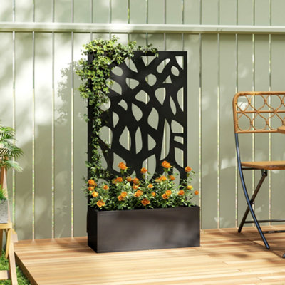 B&Q -  Metal Raised Garden Bed With TrellisOutdoor Planter Box