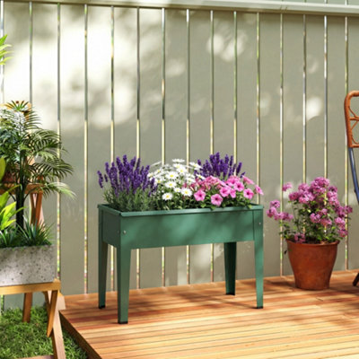 Outsunny Metal Raised Garden Bed - Green - 20kg Capacity - Image 6