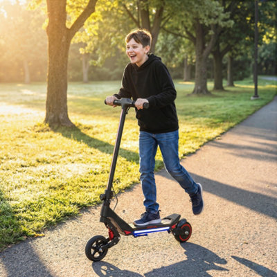 Sportnow Black Scooter For Kids, Foldable E Scooter For Age Age 6+ B&Q