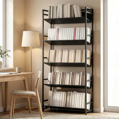 B&Q -  Bookshelf Anti-Slip Design 5-Tier Black