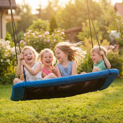 Aiyaplay Nest Swing With Adjustable Ropes For KidsBlue from B&Q