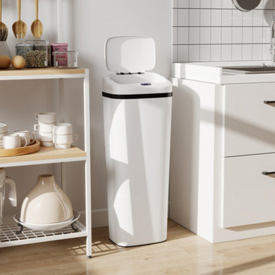 B&Q -  50L Sensor BinStainless Steel Slim Kitchen BinFingerprint-Proof