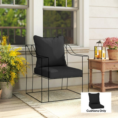 Outsunny Cushion Set With Seat & Back PadCushion OnlyBlack from B&Q