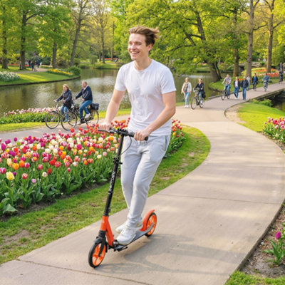 Homcom Folding Kick Scooter For 14+ W/ Adjustable Height, Red - Image 7