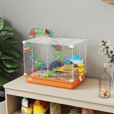 B&Q -  2 Tier Hamster Cage Small Animal House W/ Exercise Wheels Tunnel