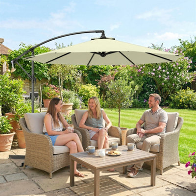 Outsunny 3(M) Banana Parasol Cantilever Umbrella Garden from B&Q