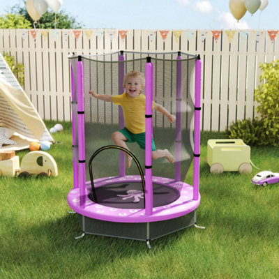 Aiyaplay 4.6Ft Kids Trampoline With Safety Enclosure NetPurple from B&Q