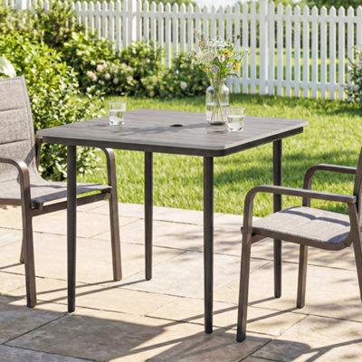 Outsunny Garden Dining TableOutdoor Table With Umbrella HoleLight Grey from B&Q