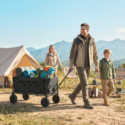 Outsunny 95L Foldable Festival Trolley On WheelsBlack from B&Q