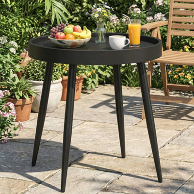 B&Q -  Round Garden TableOutdoor Coffee Side Table With Plastic Top