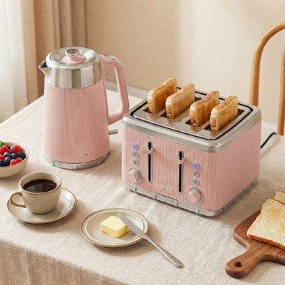 Electric Stainless Steel Kettle and Toaster Set 3000W 1.7L UK Strix Pink - Image 9