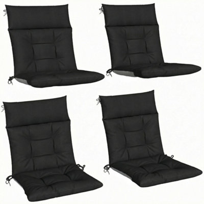 Outsunny Unisex Black Garden Chair Cushions Set Of, Waterproof Seat Pads, Size 4 - Image 6