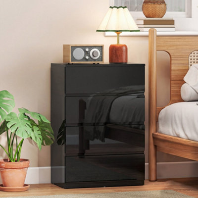 Homcom Bedroom Chest Of Drawers4 Drawers DresserDrawer UnitBlack from B&Q