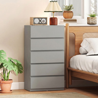 B&Q -  Bedroom Chest Of Drawers5 Drawers DresserDrawer UnitGrey