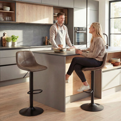Portland Brown Leathaire Swivel Bar Stool Set of 2 - Image 10
