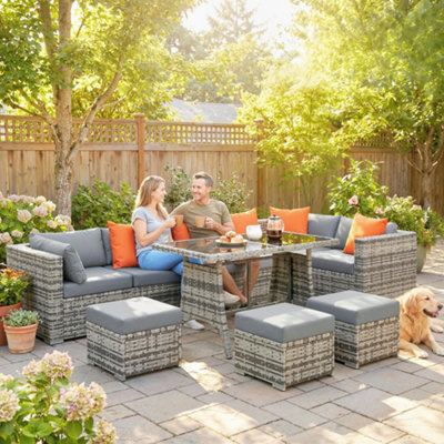 Outsunny 10 Piece Rattan Garden Furniture SetOutdoor Patio Furniture from B&Q