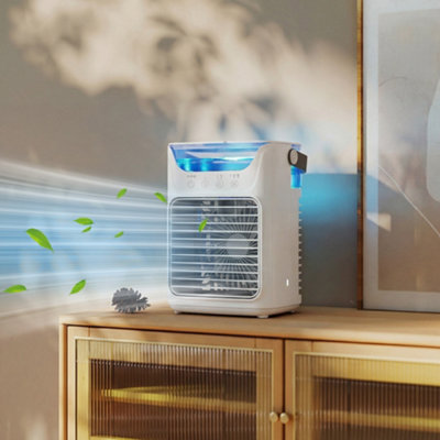 Homcom 4-In-1 Mini Air CoolerPortable Air Conditioner For BedroomGrey from B&Q