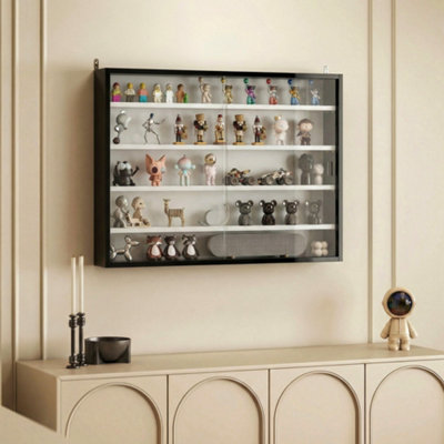 HOMCOM Wall Display Cabinet - Extra Small - Black - Image 7