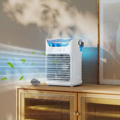 Homcom 4-In-1 Mini Air CoolerPortable Air Conditioner For BedroomWhite from B&Q