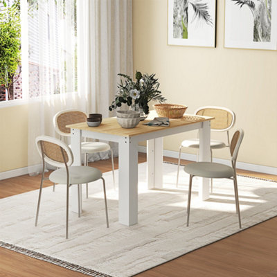 B&Q -  Dining Table For 4-6 PeopleWood Effect TabletopOak & White