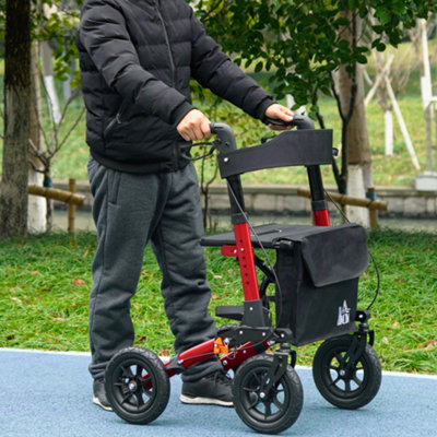 B&Q -  Lightweight Walking Frame With Adjustable HandleRed