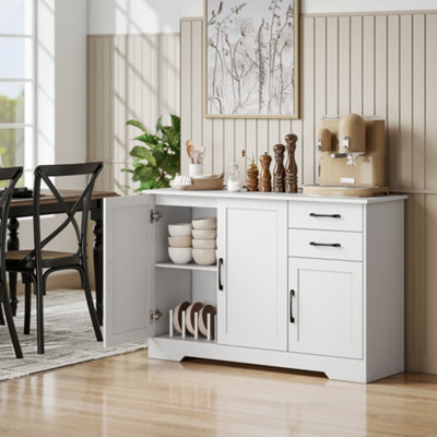 Homcom Sideboard With Soft-Close DoorsModern Storage Cabinet White from B&Q