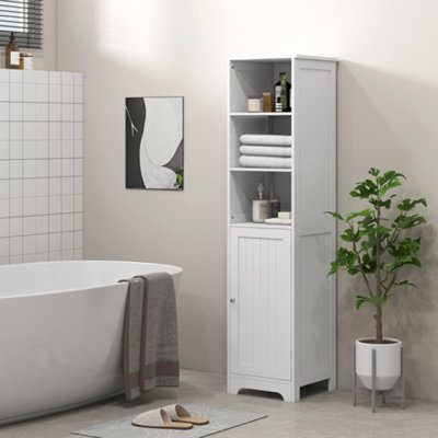HexGuard HOMCOM Freestanding Bathroom Tall Cabinet - White - Extra Small - Image 8
