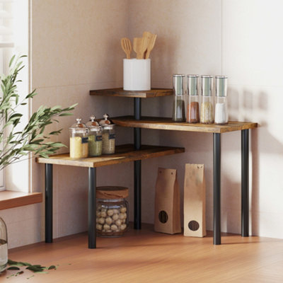 Homcom 3-Tier Kitchen Countertop Organizer For Spice Rack,rustic Brown from B&Q