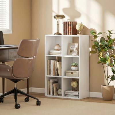 Homcom Industrial Storage ShelfBookcaseBookshelfWhite Wood Effect from B&Q