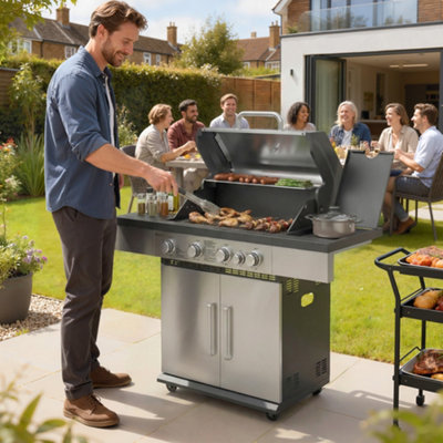 B&Q -  4+1 Burner Gas Bbq GrillPortable Gas Barbecue Grill