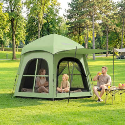B&Q -  Pop Up Tent 3000mm Waterproof For 3-4 Person Green