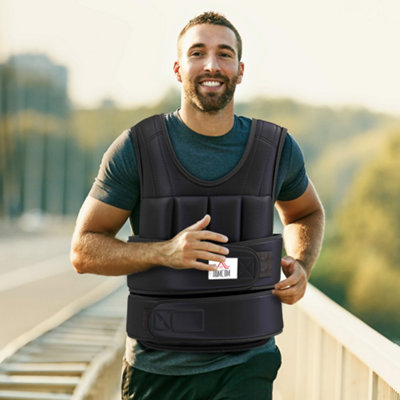 Homcom 15Kgs Adjustable Weight Vest Running Gym Training Weight LossBlack from B&Q