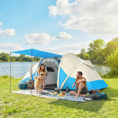 Outsunny Inflatable Tent Tunnel Design For 4 PersonSky Blue from B&Q